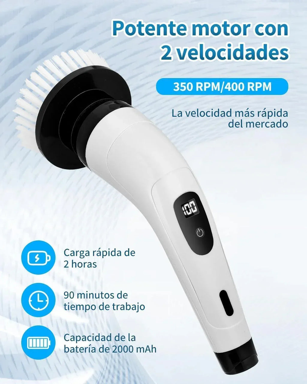 Cepillo Eléctrico Multiuso 9 en 1 Recargable