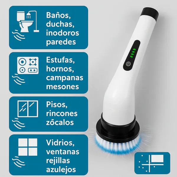 Cepillo Eléctrico Multiuso 9 en 1 Recargable